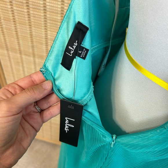 NWT Lulus Teal Mermaid Gown Maxi Dress - Picture 4 of 12